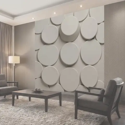 Фотообои 3D рельефные круги в сером