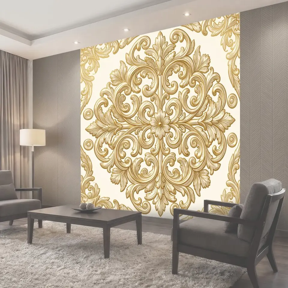 Фотообои Золотой орнаментальный цветок