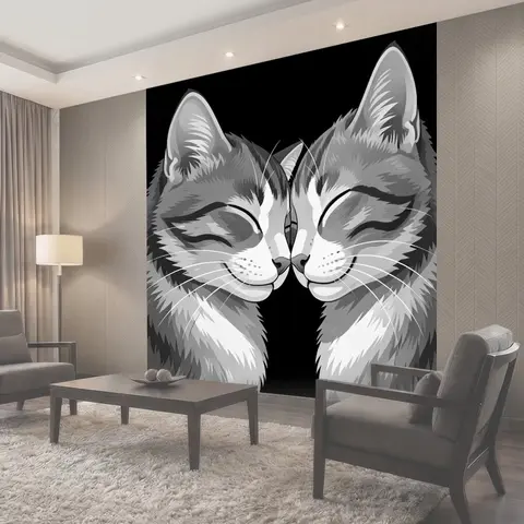Фотообои Два спящих кота