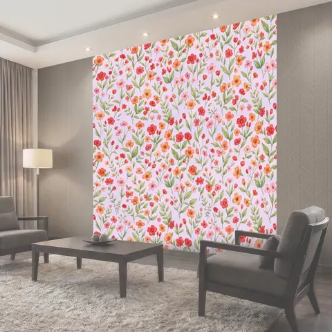 Фотообои Полевые цветы в цветной россыпи