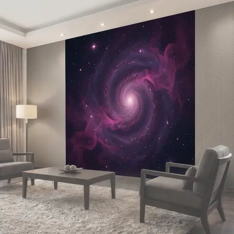 Фотообои Космическая спираль в фиолетовом тумане