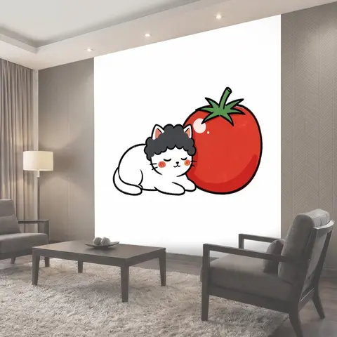 Фотообои Милый котик с томатом