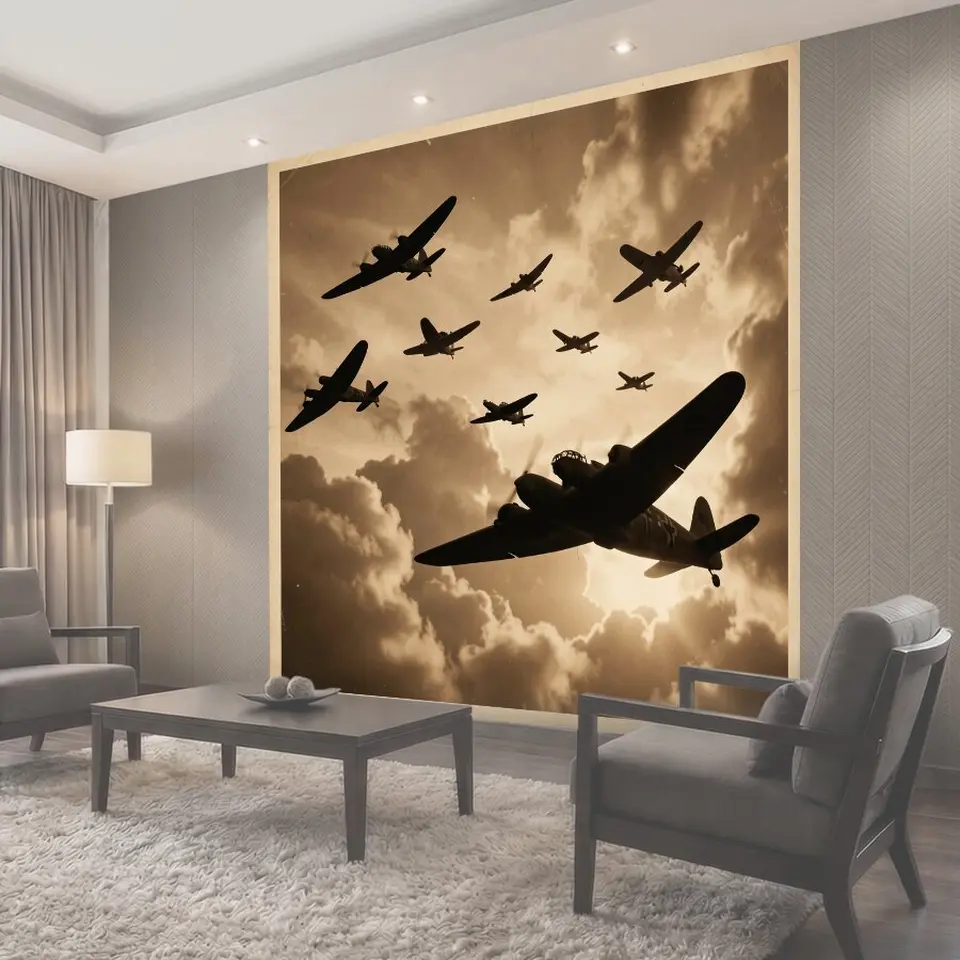 Фотообои Стая боевых самолетов в небе