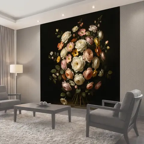 Фотообои Нежный букет садовых цветов