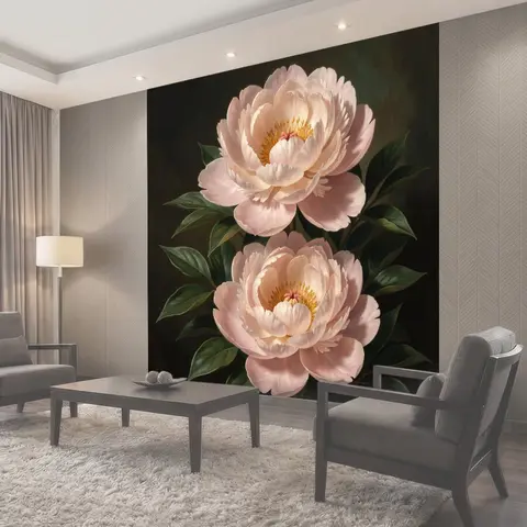 Фотообои Нежные розовые пионы