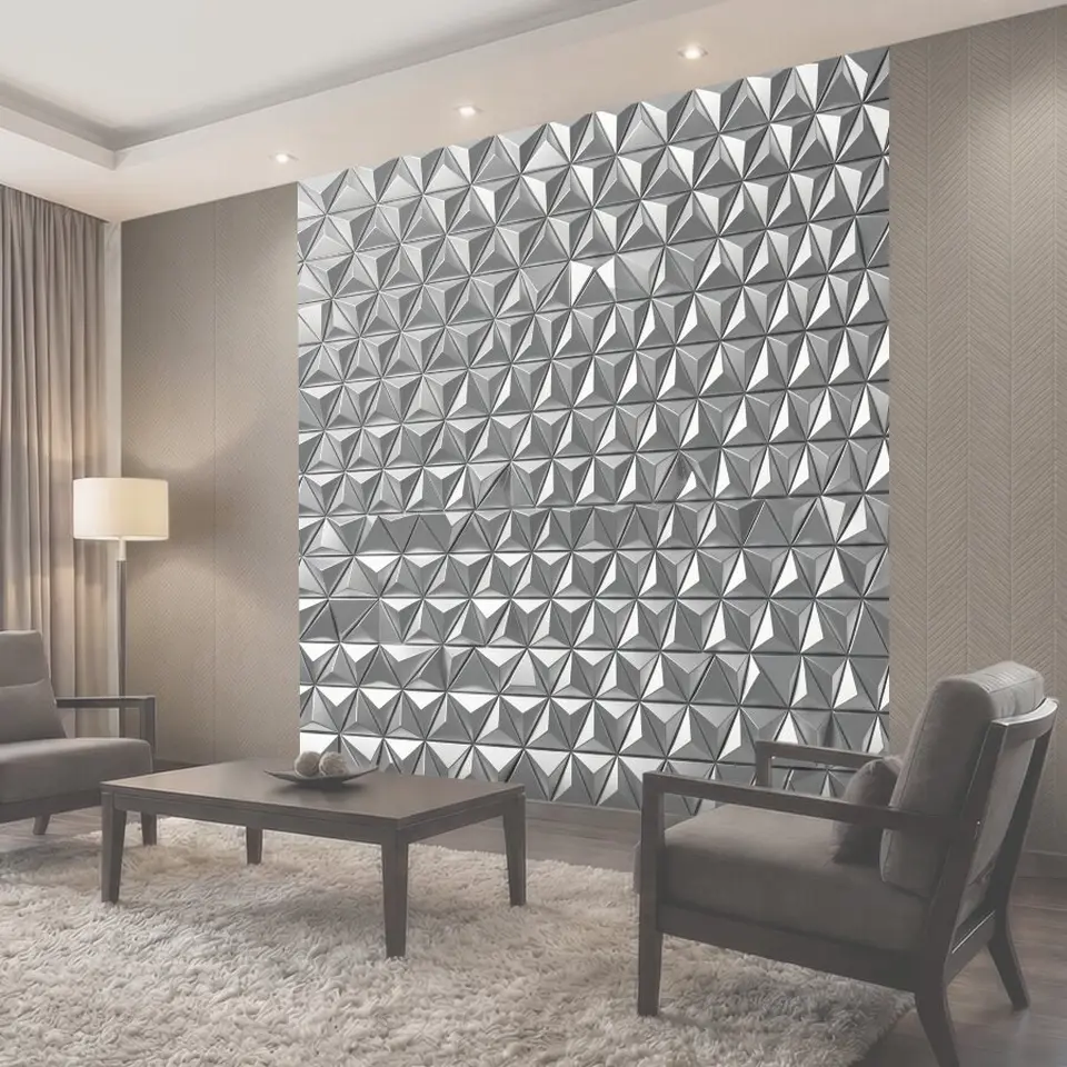 Фотообои Серебристая 3D-геометрия из граней