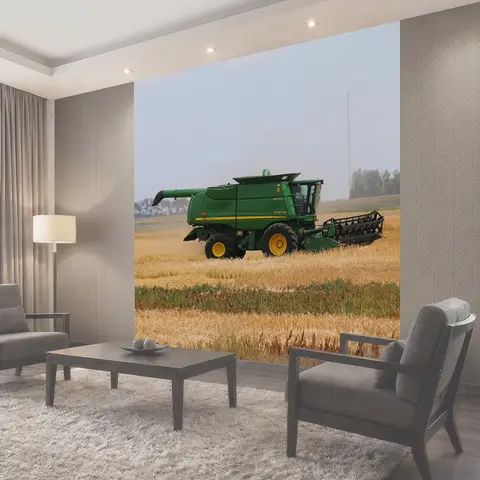 Фотообои Джон дир, комбинат, пшеница