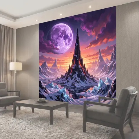 Фотообои Лунный пейзаж с ледяными горами