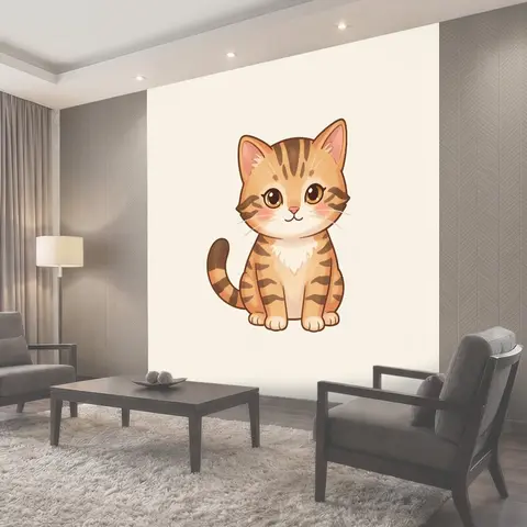 Фотообои Милый котенок в полоску