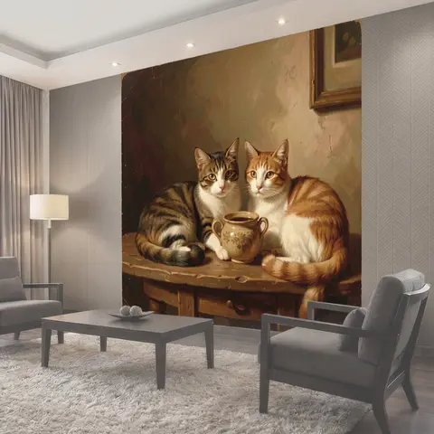Фотообои Коты и керамический кувшин