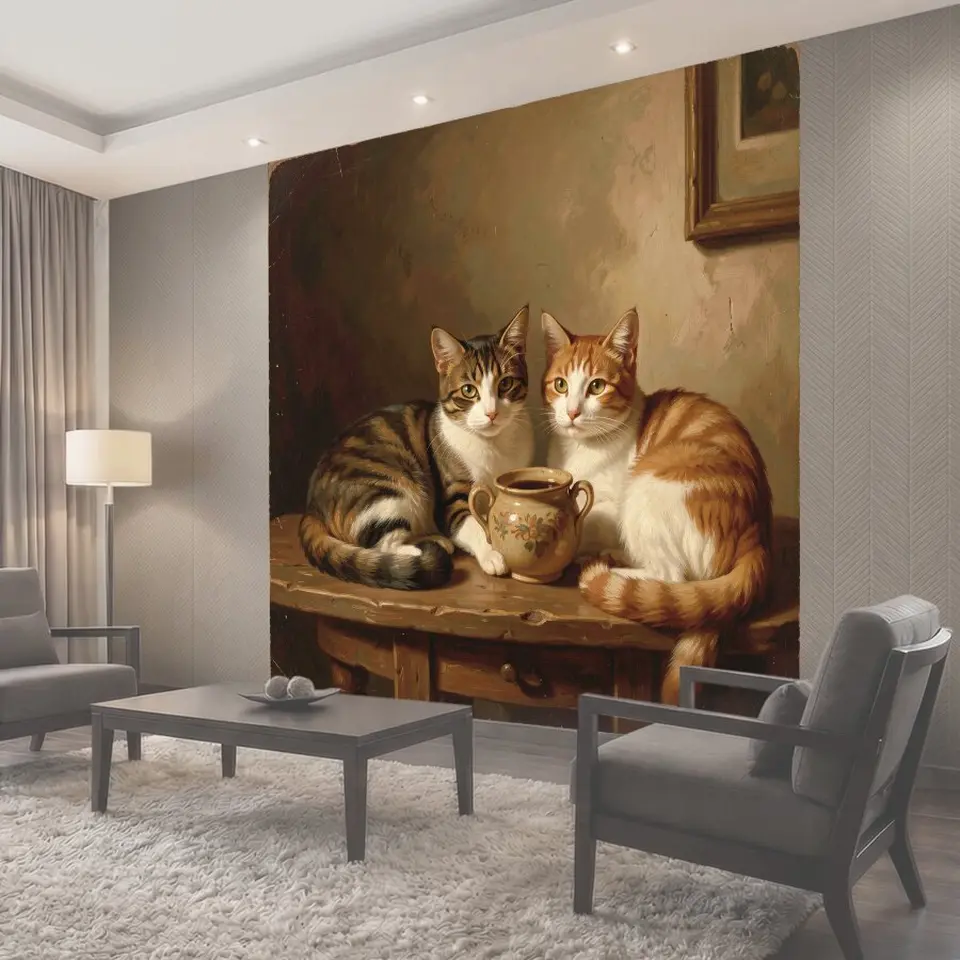 Фотообои Коты и керамический кувшин