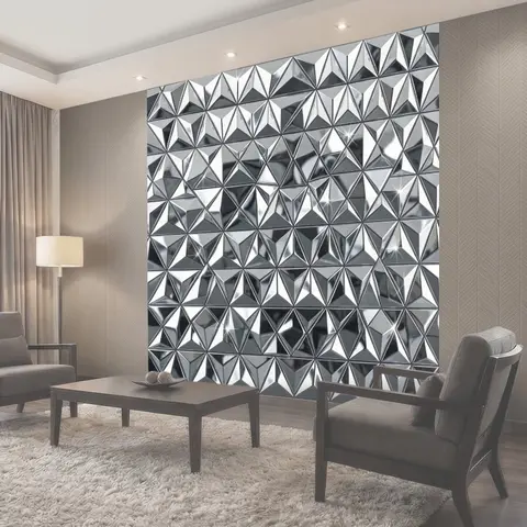 Фотообои Металлический 3D ромбовидный паттерн