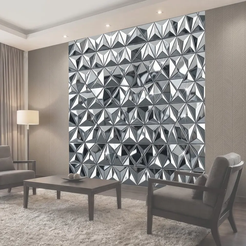 Фотообои Металлический 3D ромбовидный паттерн