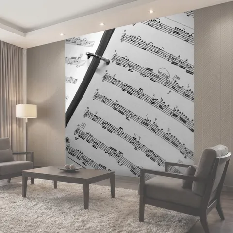 Фотообои Ноты для Скрипач Крупным планом нотах только с скрипичный ключ