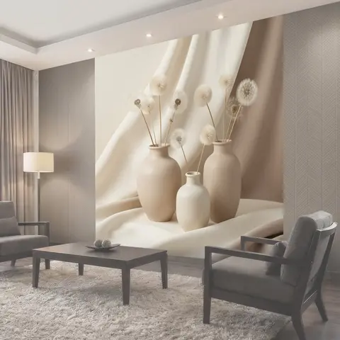 Фотообои Сухоцветы в керамических вазах