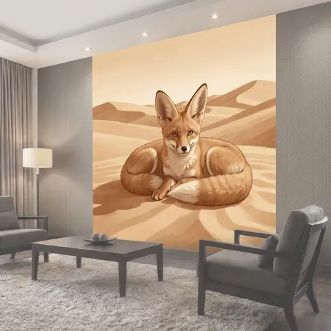Фотообои Лисичка в песчаных барханах