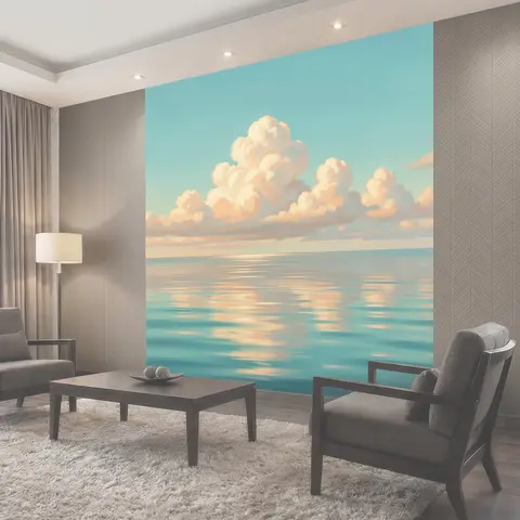 Фотообои Морской горизонт с облаками