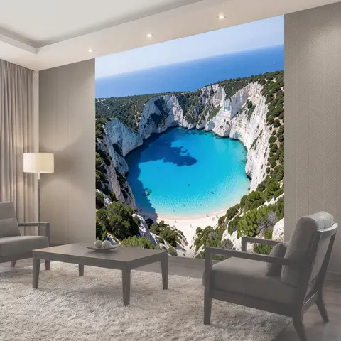 Фотообои Белые скалы и бирюзовая бухта