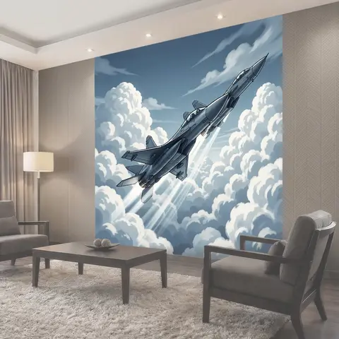 Фотообои Реактивные самолёты в небесном полёте