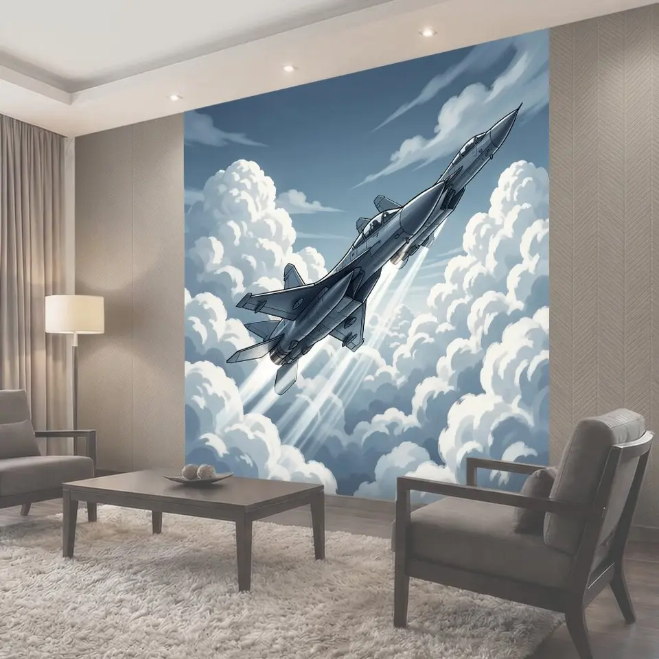 Фотообои Реактивные самолёты в небесном полёте