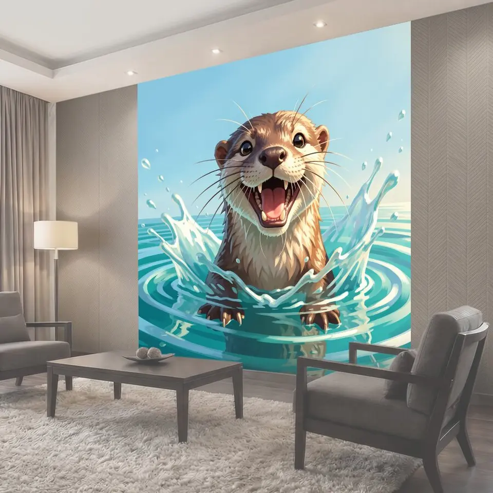 Фотообои Весёлая выдра в воде