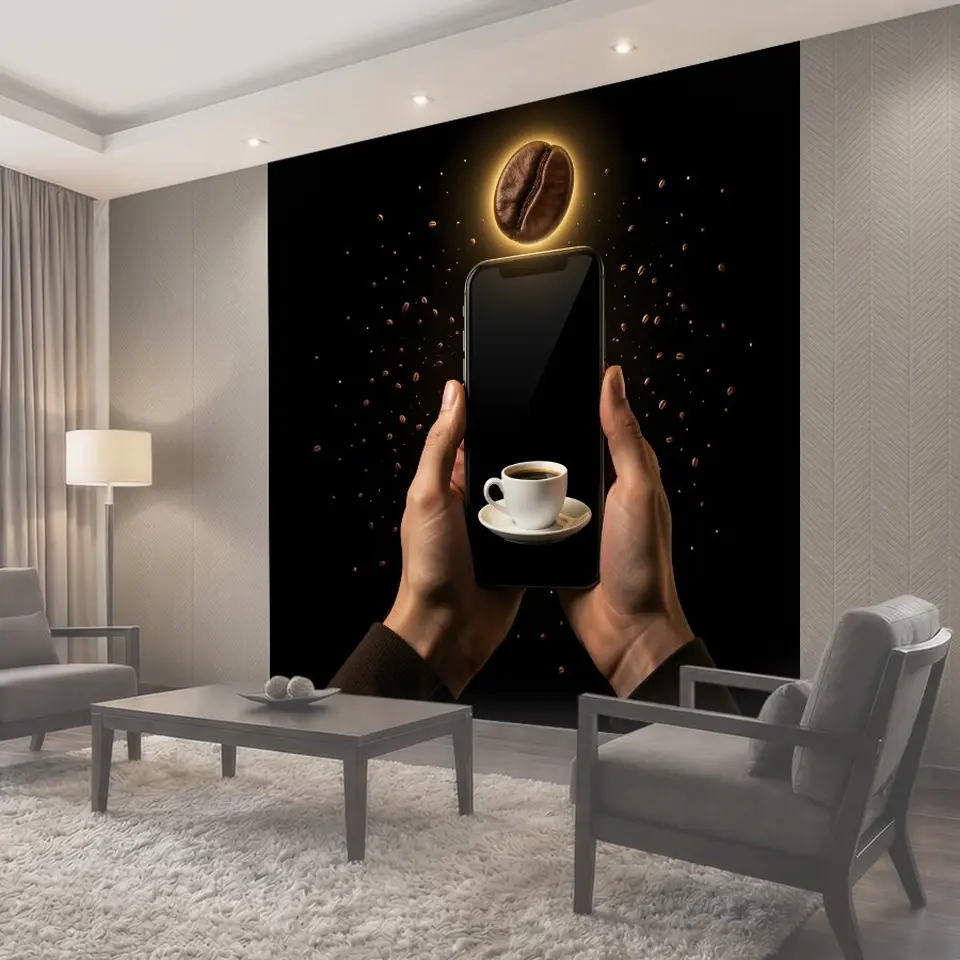 Фотообои Кофейная магия в телефоне