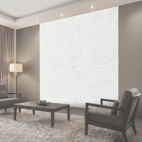 Фотообои Белая рельефная волна