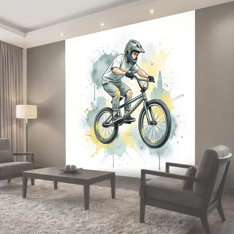 Фотообои BMX-райдер в защитном шлеме