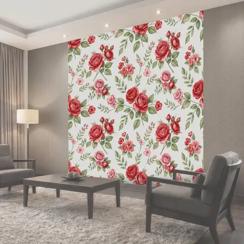 Фотообои Букеты роз и мелких цветов