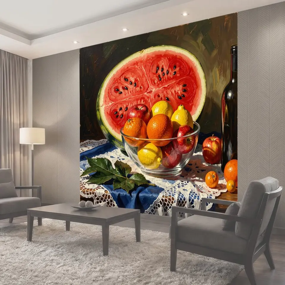 Фотообои Фрукты с арбузом и цитрусами