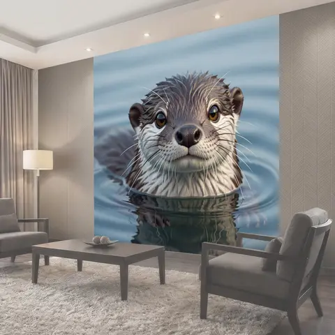 Фотообои Милый выдренок в воде