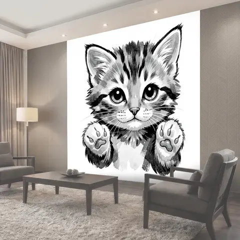 Фотообои Милый котенок с лапками