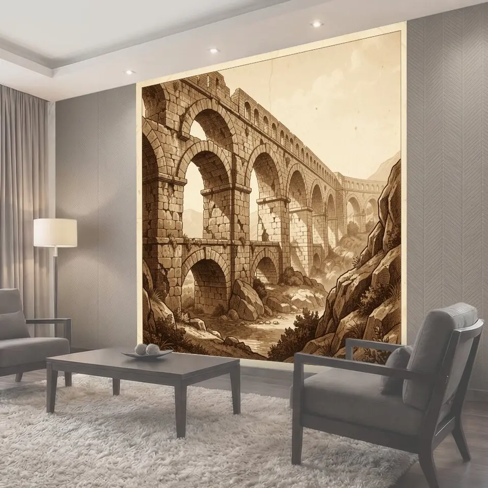Фотообои Античные арки над ущельем