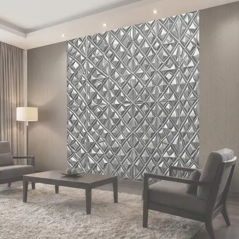 Фотообои Серебристая геометрия 3D-орнамента