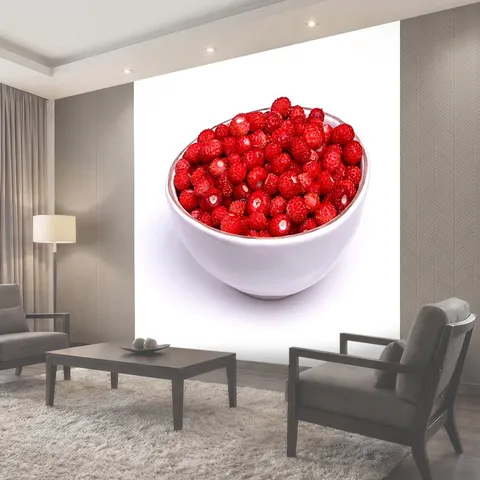 Фотообои Чаша с земляникой земляники чаши красный продуктов питания ягоды