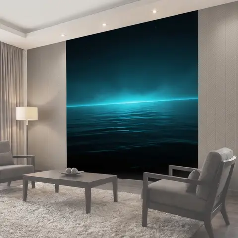 Фотообои Неоновое море и ночное небо