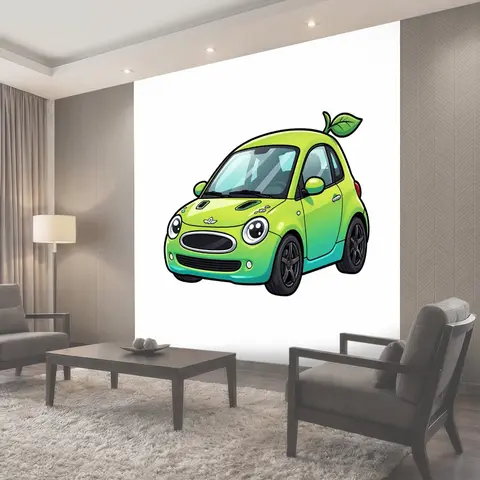 Фотообои Зелёный автомобиль с листом