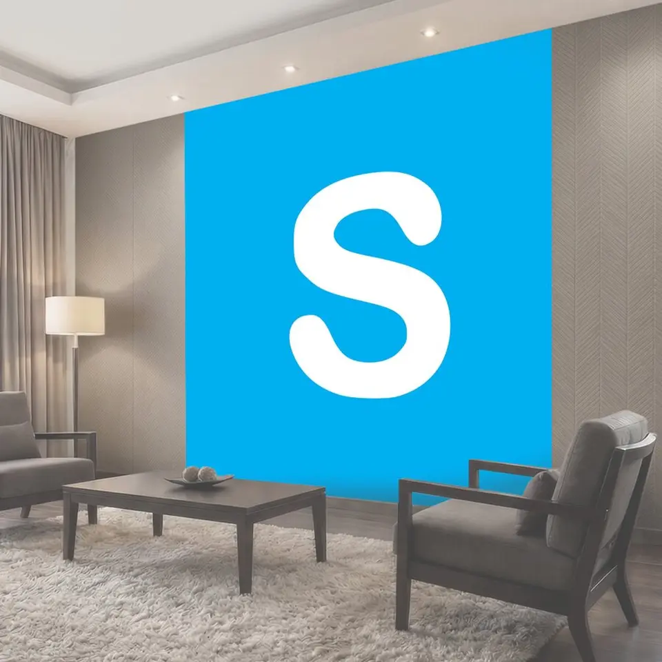 Фотообои Skype, lightblue, логотип