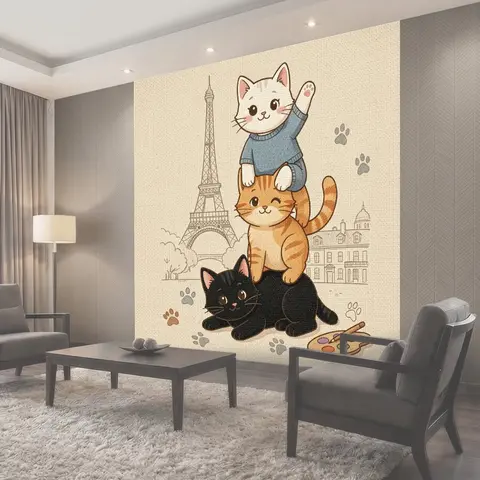 Фотообои Три кота в Париже