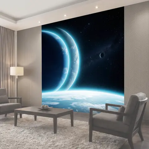 Фотообои Космический пейзаж с планетами