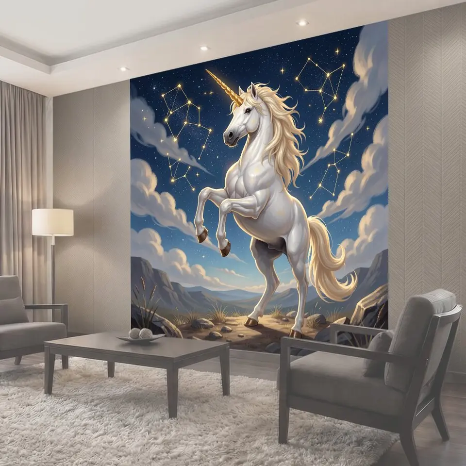 Фотообои Единорог под звездным небом