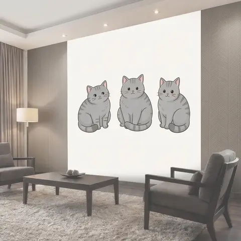 Фотообои Три серых котёнка