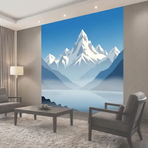 Фотообои Заснеженные горные вершины