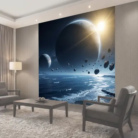 Фотообои Космический пейзаж с планетами