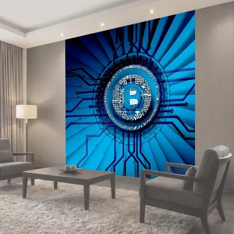 Фотообои Bitcoin, блокчейн, криптовалюта