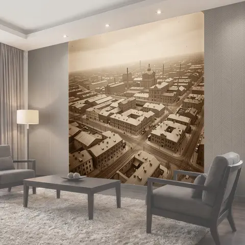 Фотообои Снежный индустриальный квартал