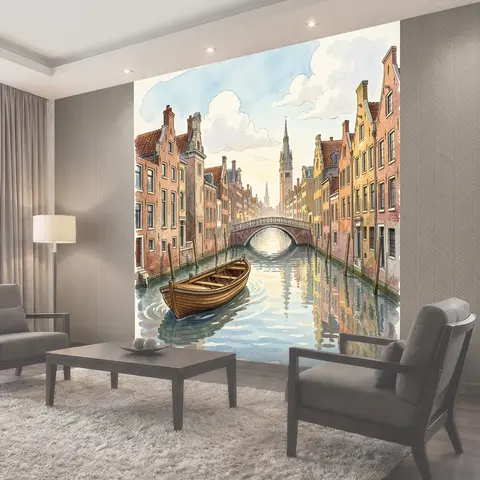 Фотообои Канал старинного европейского города