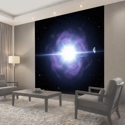 Фотообои Космическая вспышка среди звезд