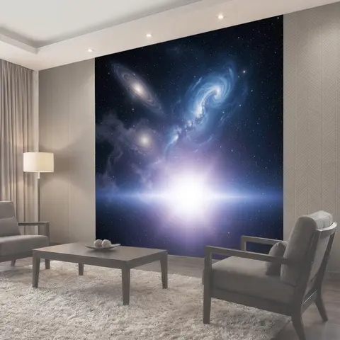 Фотообои Космическая галактика с ярким сиянием