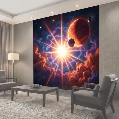 Фотообои Космический пейзаж с планетами